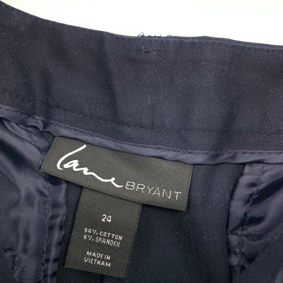 SOLD Lane Bryant Pants Women's Plus Size 24 Crop Navy Blue Slash Pockets - Picture 7 of 8